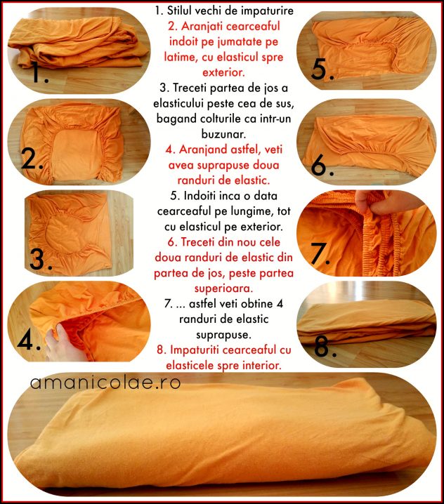 Sfaturi pentru intretinerea lenjeriei de pat impaturire